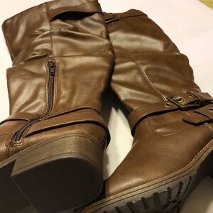 Brown knee high boots by SO